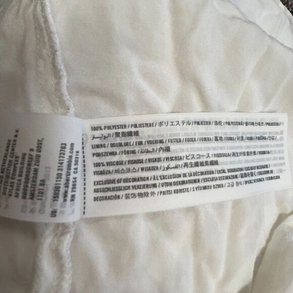 Abercrombie & Fitch Ivory White Gauzy Halter Sleeveless Strappy Mini Dress Sz S - Picture 7 of 16